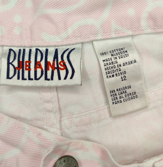 Bill Blass Pastel pink with white floral pattern denim shorts size 12 - Picture 4 of 4